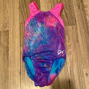 GK Rainbow Leopard Print Gymnastics Leotard in Size CXS